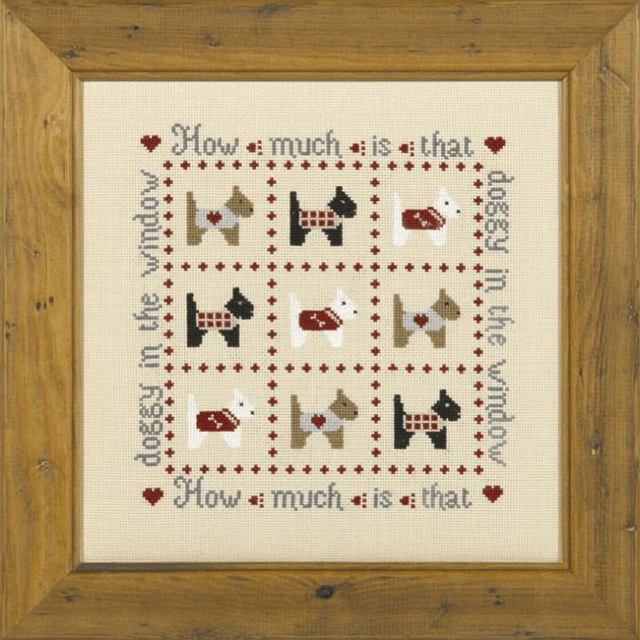 How Much is that Doggy Cross Stitch Kit  by Historical Sampler Co