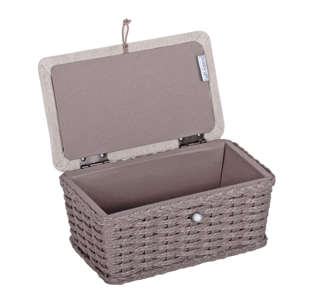 Sewing Box (S): Wicker Basket with Appliqué Design: Natural Strawberries