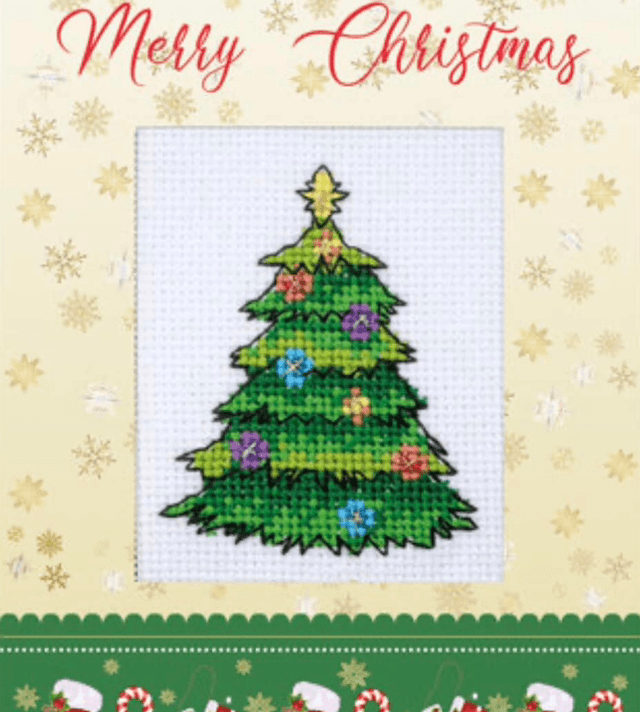 Christmas Tree Counted Cross Stitch Card