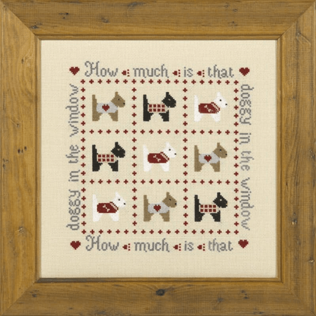 How Much is that Doggy Cross Stitch Kit  by Historical Sampler Co