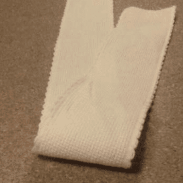 1” Aida Beige Band with beige edging (per metre)