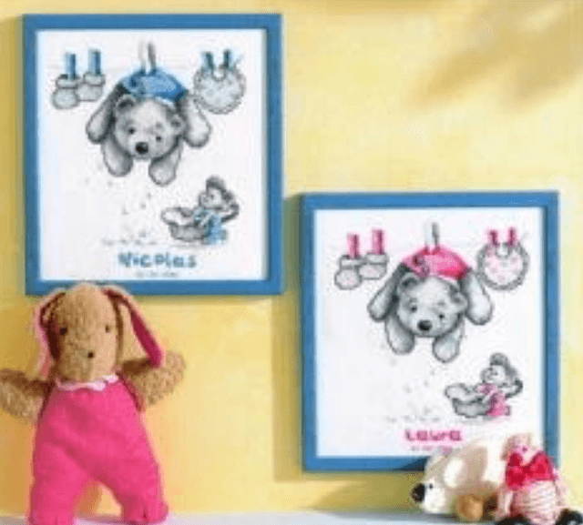 Counted Cross Stitch Kit: Birth Record: Baby Laundry