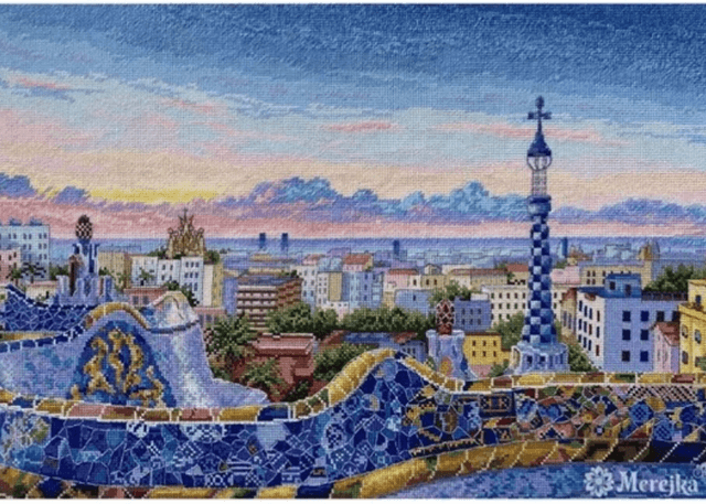 Merejka Barcelona Park Guell Counted Cross Stitch Kit