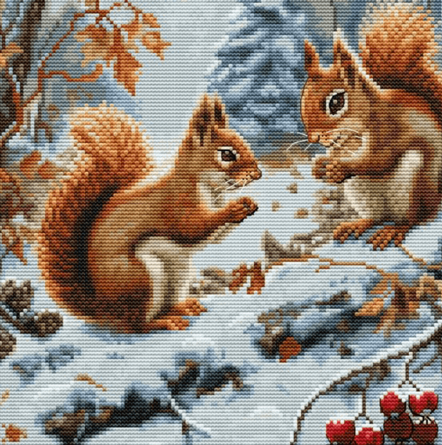 Cross Stitch Kit Luca-S - Joy of The Squirrels