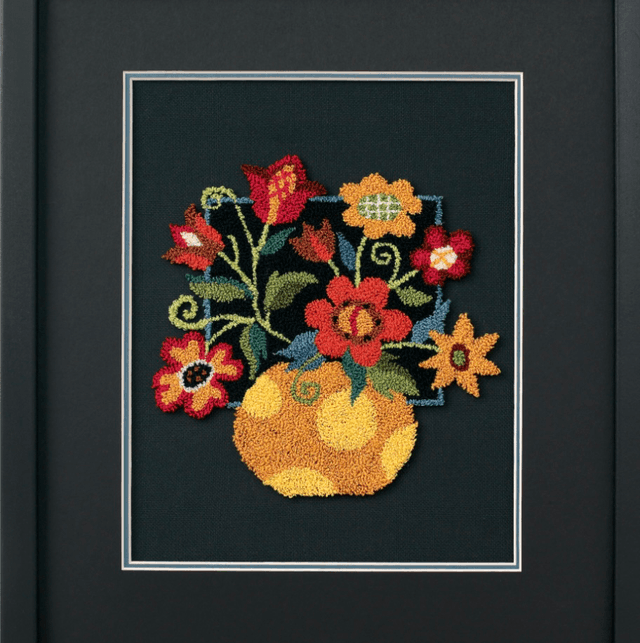 Punch Needle Kit: Floral on Black