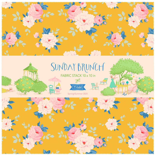 Fabric: Fabric Stack: Sunday Brunch: 25 x 25cm: Assorted: 40 Pieces